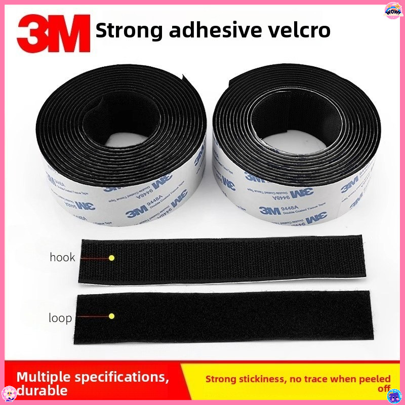 3M 9448A Strong Double Sided Self กาว Velcro Hook Loop Magic เทปสติกเกอร์ Patch สําหรับหน้าจอหน้าต่า