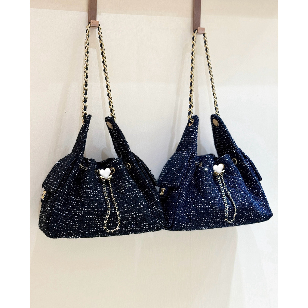 VIP Quality CCC AS5293 25C HOBO Shoulder Bag Tweed Wool 30*26*14cm