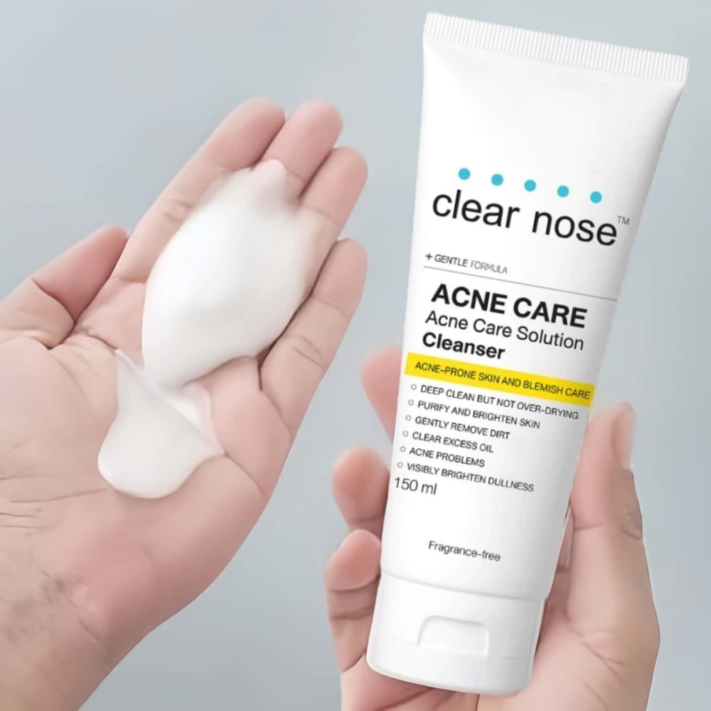 Clear Nose Acne Care Solution Cleanser 150ml-Reduction Dark Spots and Reduction Cleanser, ทําให้ผิวขาวกระจ่างใส, Smoothing, ช่วยกระชับรูขุมขน