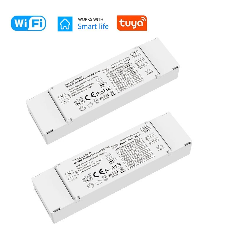 12W Tuya Smart Life WiFi LED Driver Dimmable Strip Transformer Power Controller DC3-24V 9-45V APP คว