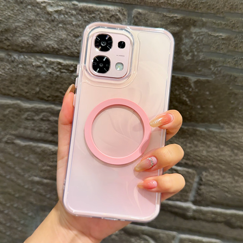 เคส OPPO A6 A5 Pro A6S A6X 5G เคส OPPO A6C A6t Pro A6 A3X A6t เคสใสกันกระแทกแม่เหล็ก เคสเจลเกราะ 2 in 1 เคสใสหนาป้องกันการตก