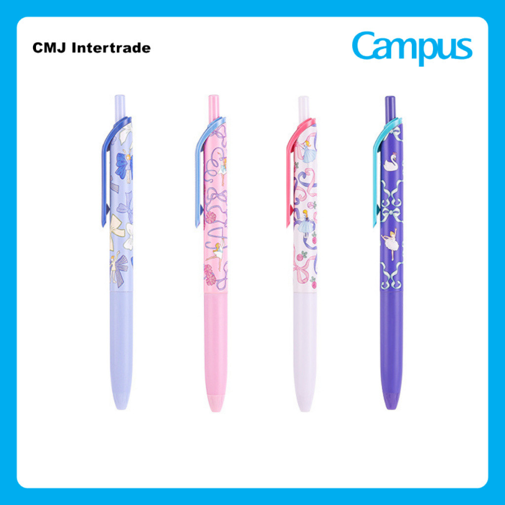 KOKUYO Campus Katoki ribbon Gel Pen ปากกาเจลสีดำ ขนาด 0.5 มม. ลายริบบิ้นแสนน่ารัก [Campus Study Booster]