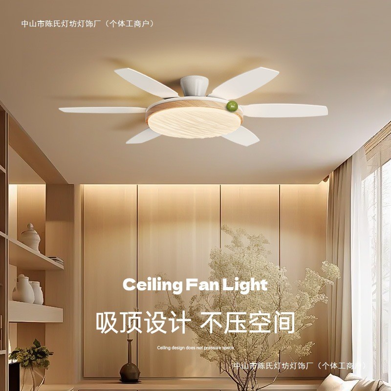 Home Living Room Straight Blade Fan Light Dining Room Ceiling Fan Light with Ceiling Fan Light Smart