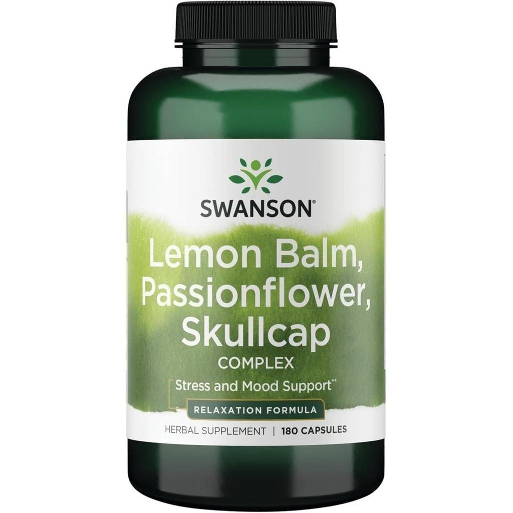Swanson Lemon Balm Passion Flower Skullcap Complex 180 แคปซูล