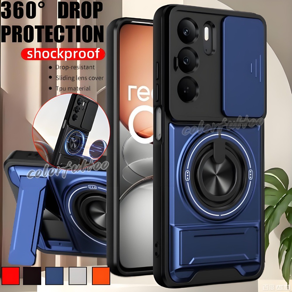 Realme C85 2025 Push Pull สไลด์กล้องป้องกันกรณีสําหรับ Realme C85 Pro C85Pro C 85 C75 C75X RealmeC85 4G 5G เกราะกันกระแทก Hard PC กันชนผู้ถือแหวนแม่เหล็กฝาหลัง