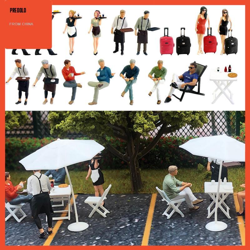[Predolo] ตัวเลขคน 1:64 Scale Model Trains Architecture People Figures People Drink Coffee สําหรับฉา