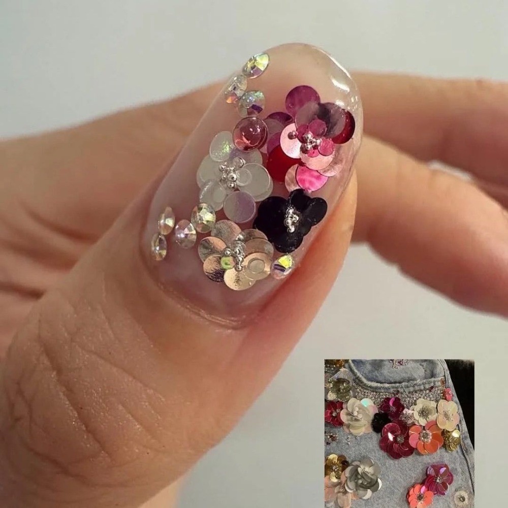 HOTOTO Polka Dot Glitter Nail Art Decoration, Minimalist 12-Grid Glitter Nail Accessories, Creative DIY สีสันตกแต่งเล็บร้านทําเล็บ - รูปที่ 7