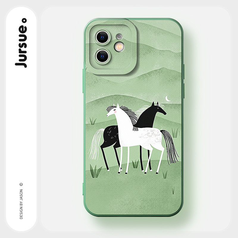 JURSUE เคสไอโฟน เคสนุ่มกันกระแทกมีสไตล์ตลก ศิลปะนามธรรม เคสโทรศัพท์ for iPhone 17 Air 16 15 14 13 12