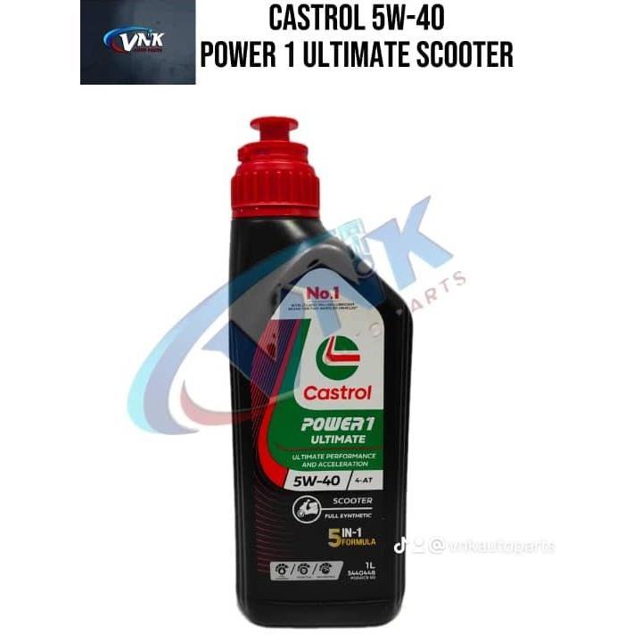 CASTROL POWER 1 ULTIMATE 4T 5W-40 สําหรับรถจักรยานยนต์ / 10W-40 SCOOTER