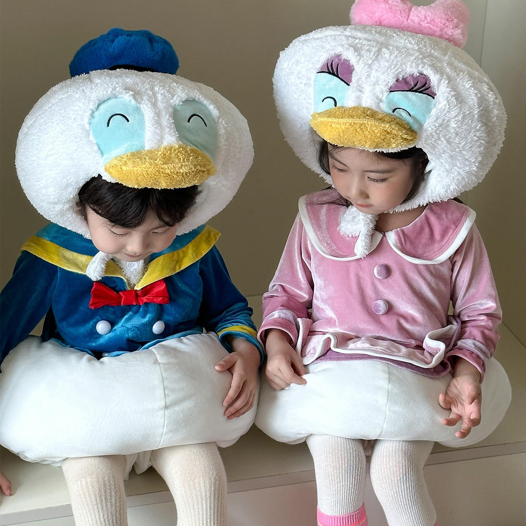 ชุดจั๊มสูทเด็กชายหญิง สำหรับฤดูใบไม้ร่วงและฤดูหนาว การออกแบบน่ารักเหมือนตุ๊กตาเป็ด