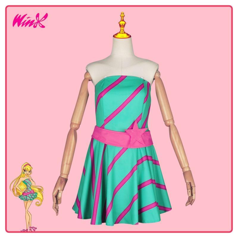Winx Club Stella เครื่องแต่งกายคอสเพลย์ปาร์ตี้บทบาทเล่น Amine ฮาโลวีน