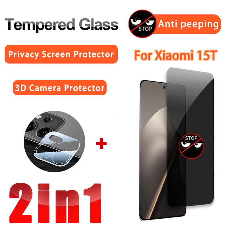 2 in 1 ฟิล์มสําหรับ Xiaomi 15T Pro กระจกนิรภัยความเป็นส่วนตัวฟิล์มสําหรับ Xiaomi 15T Pro 17 Pro Max 
