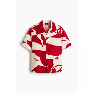 H&M(เอชแอนด์เอ็ม) เสื้อเชิ้ตลายพิมพ์ทรงหลวมสำหรับวันพักผ่อน Men Loose Fit Printed resort shirt 1307993_1