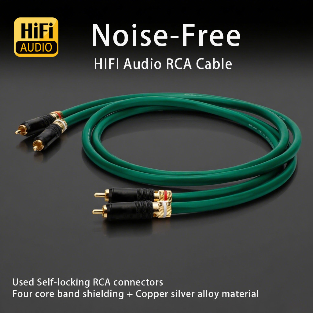 คู่ 2RCA สายสัญญาณเสียง Audiophile Prefair ปลั๊ก RCA 7N OCC 4-core Shielding สาย RCA สําหรับ CD Play