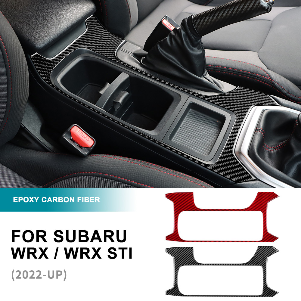 สําหรับ Subaru WRX WRX STI 2022-2025 เกียร์ Shift ถ้วย & Handbrake แผงกรอบคาร์บอนไฟเบอร์ภายใน Trim ร