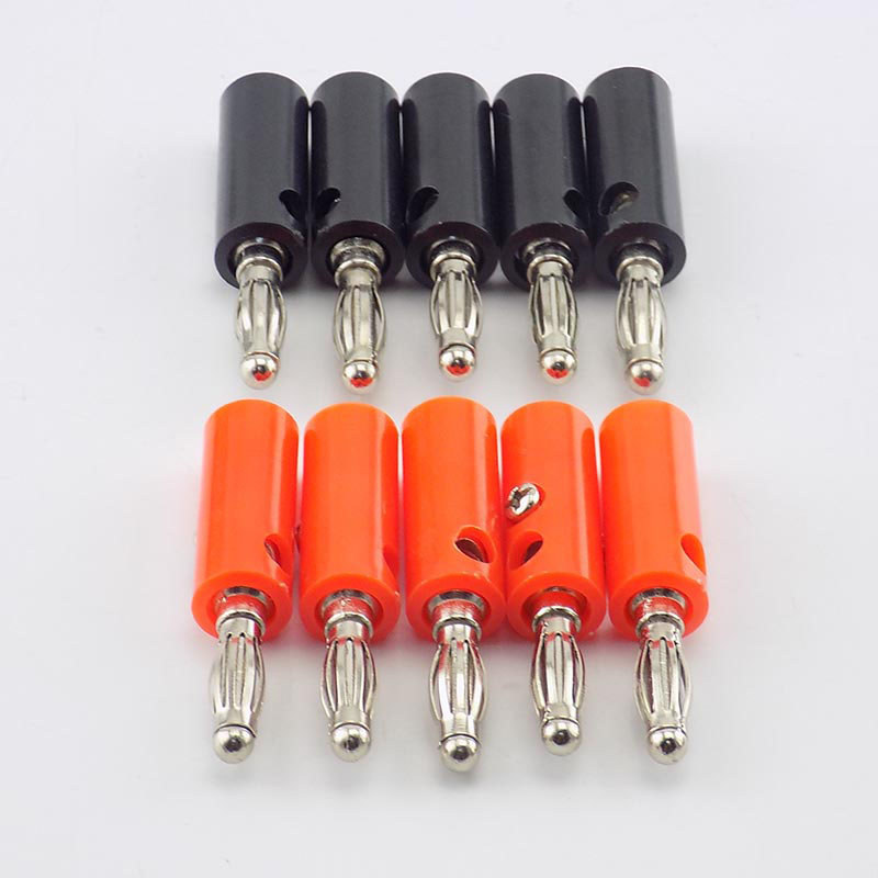 1/10pcs 4 มม.กล้วยแผ่นปลั๊กตัวเชื่อมต่อสีแดงและสีดํา Solderless สําหรับลําโพงเสียงวิดีโอดนตรี DIY อะแดปเตอร์ E1