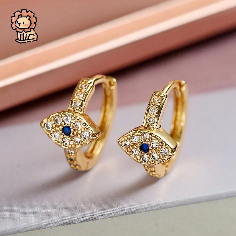 วันวาเลนไทน์ 💕ต่างหู Lucky Evil Eye สแตนเลส hypoallergenic สำหรับคุณผู้หญิง E027
