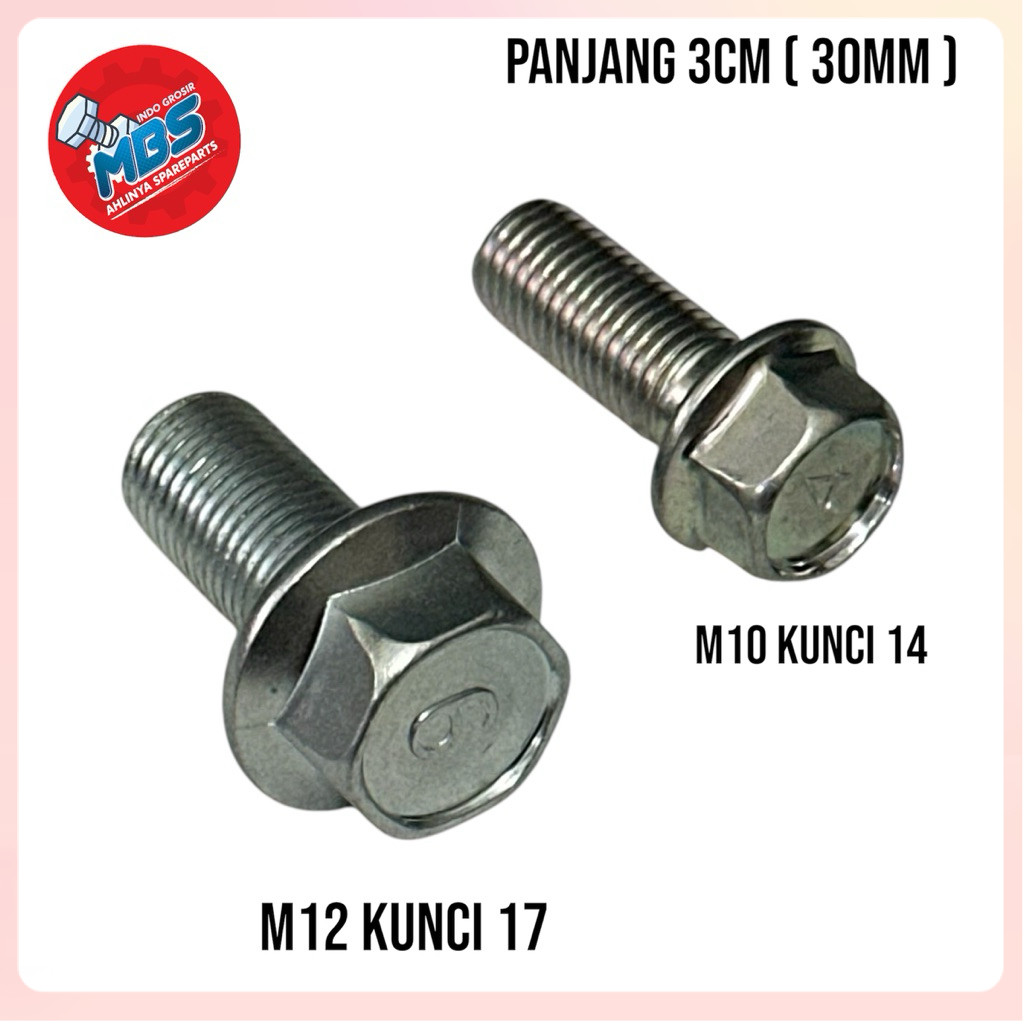 WHOLESALE BOLT 14 17 FLANGE CAP BOLT ORIGINAL M10x30 m12x30 รถเหล็ก MOTORCYCLE BOLT