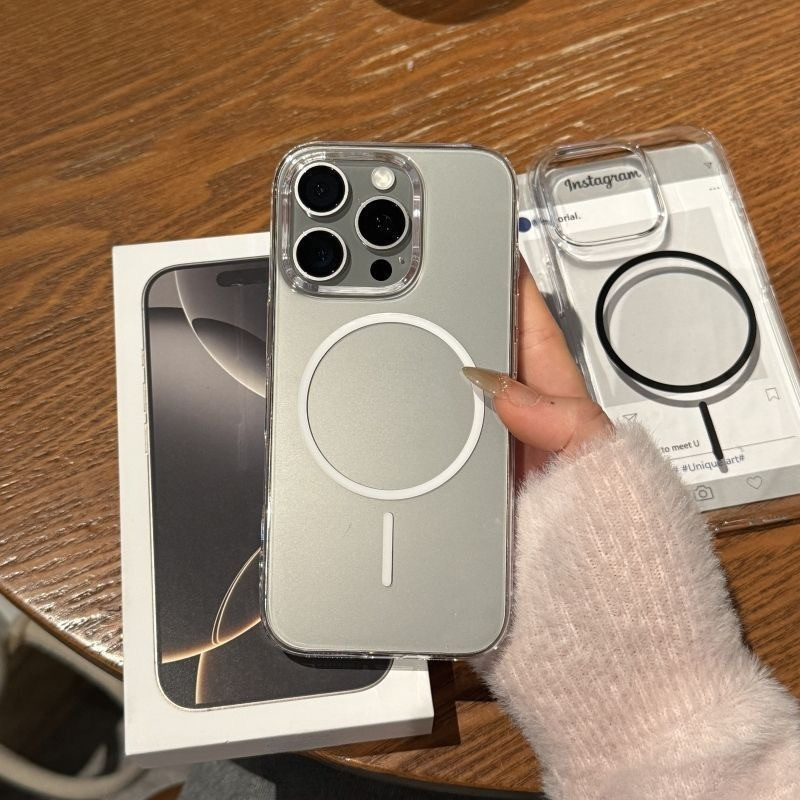 สำหรับiPhone เคสiPhoneลายน่ารัก เสริมสร้างแม่เหล็กอะคริลิคใสกระดานแข็งTPUกรอบนุ่มกันกระแทก  iP17 PRO MAX 1114 13 12 15 - รูปที่ 3