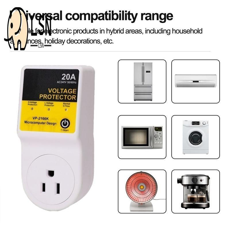 เครื่องป้องกันไฟกระชาก 3500W 20A - เครื่องสลับแรงดันไฟฟ้าอัตโนมัติสําหรับเต้ารับ