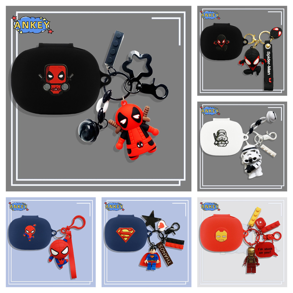 Case for B&O Beoplay EX Protective Silicone Black Warrior Pendant Cartoon Covers B&O Beoplay Eleven 