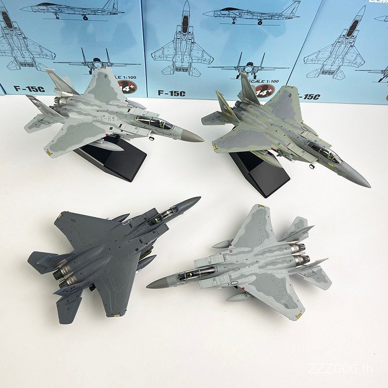 1/100 US Army F-15C Strike Fighter F15 Eagle Shark ภาพวาดจําลองผลิตภัณฑ์สําเร็จรูปโลหะผสมเครื่องบินร
