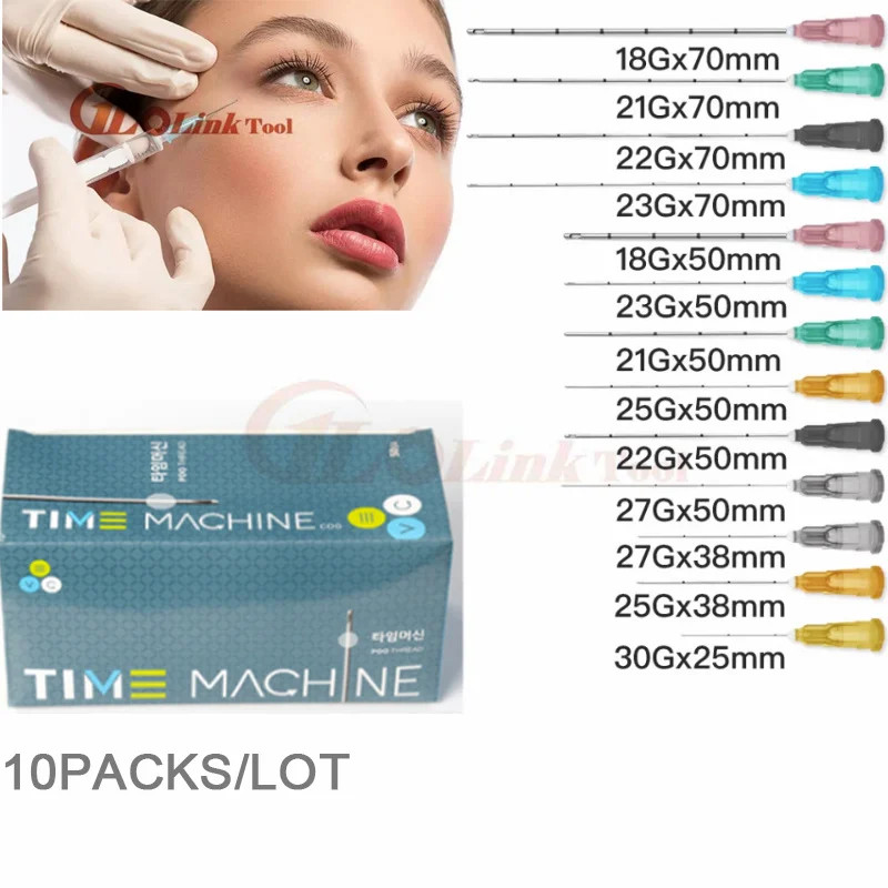 เกาหลี Fine Micro Blunt เข็ม Canula 18G 21G 22G 23G 25g 50 มม.Blunt Tip Cannula เข็มสําหรับ Filler H