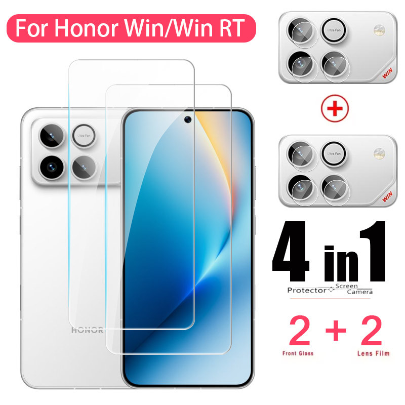 ป้องกันหน้าจอสําหรับ Honor Win RT WinRT 4G 5G 2026 ป้องกันกล้อง 9H แก้ว 4in1 กระจกนิรภัยดูใสฟิล์มป้อ