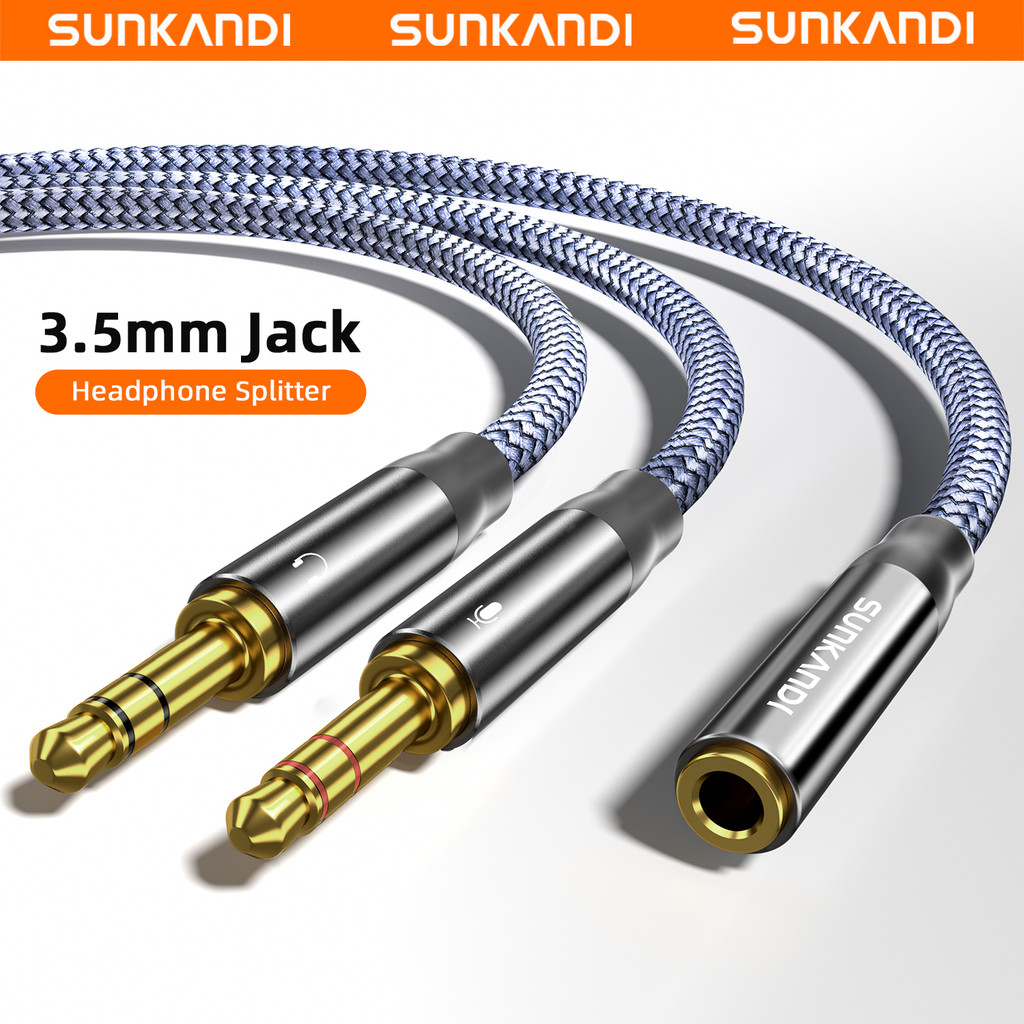 SUNKANDI สายแยกหูฟัง 3.5 มม. รองรับ Micro สําหรับแล็ปท็อปพีซี Ipad