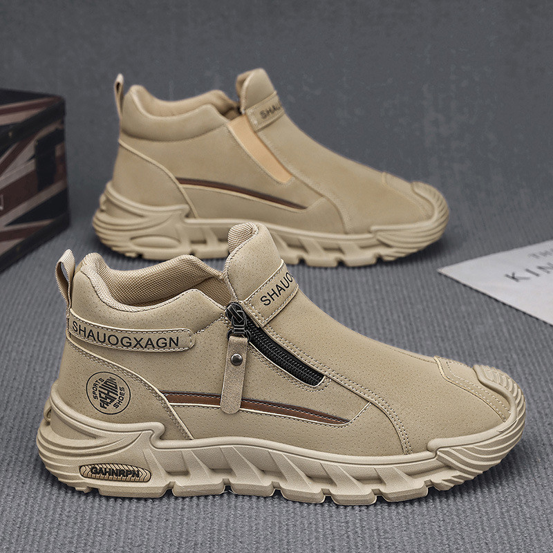 [ขายร้อน] รองเท้าผู้ชาย High-Top Casual Sports Shoes รองเท้าป้องกันแรงงานผู้ชายแฟชั่น [จัดส่งรวดเร็ว] motianlunmy