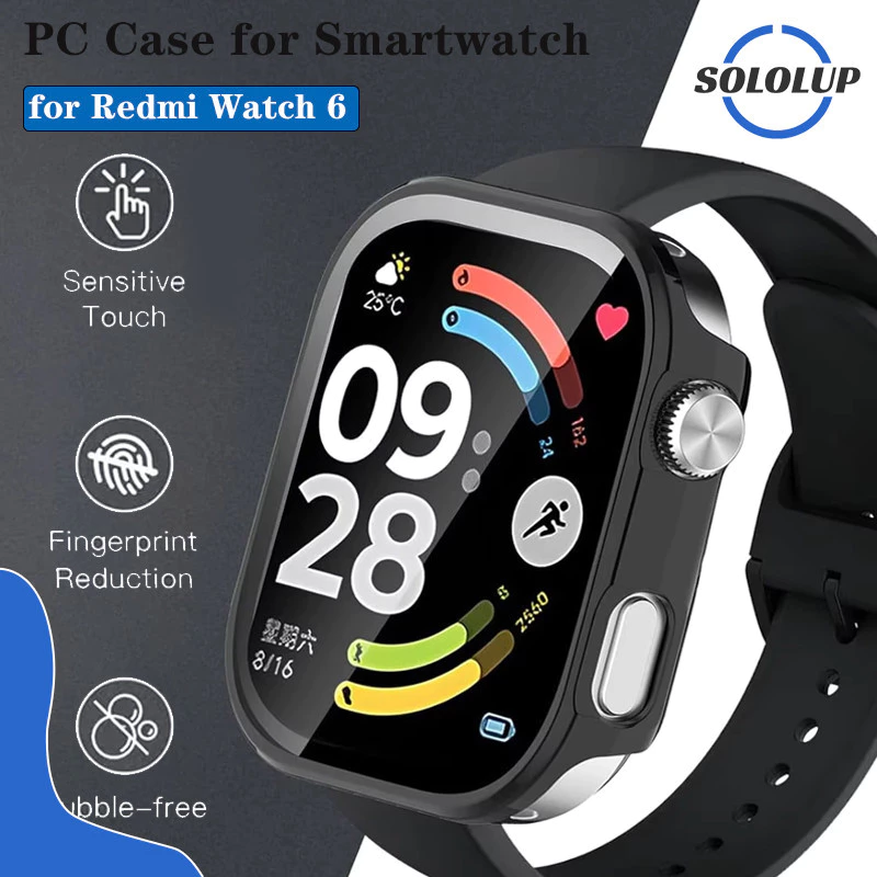 เคส กรณีแก้วนิรภัย for Redmi Watch 6 5 4 เคส ป้องกันหน้าจอป้องกัน Gores เติมฝาครอบคลุม for Xiaomi Redmi Watch 6 5 4