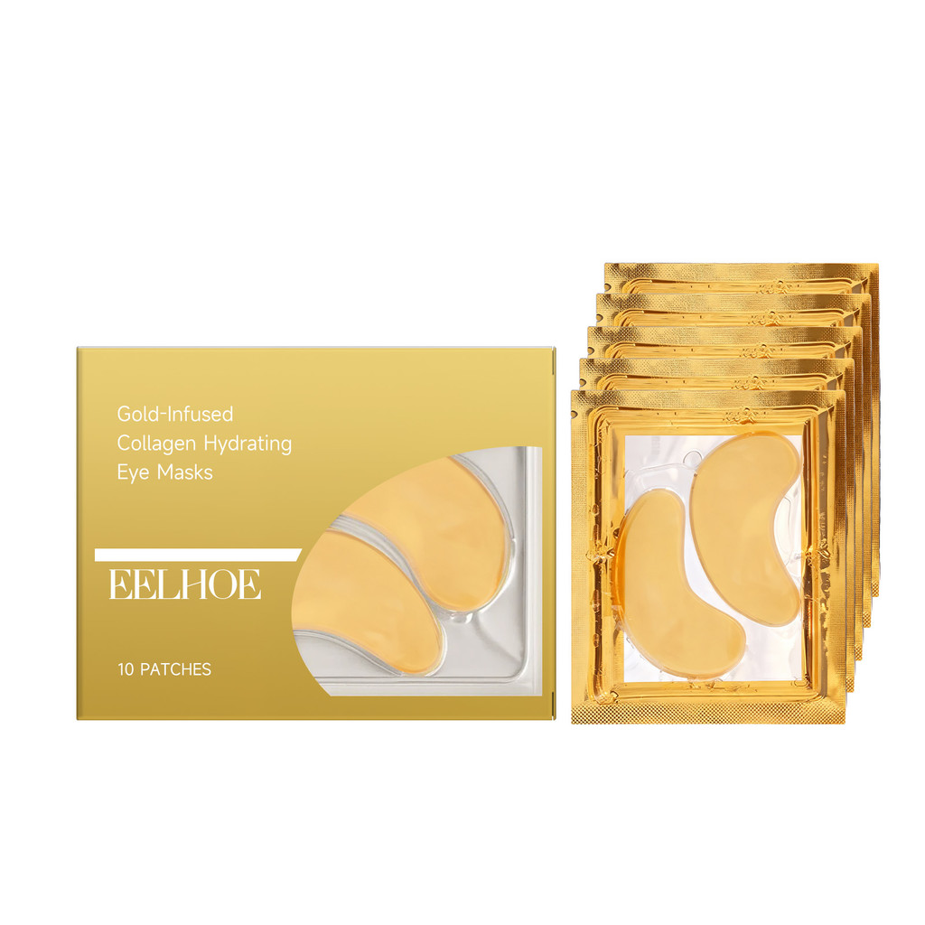 EELHOE 5 คู่ Under Eye Collagen Patch, Gold Moisturizing Under Eye Mask, Under Eye Gel Pads สําหรับค