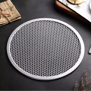 [bigdeals365] 8-13 นิ้วนํากลับมาใช้ใหม่ได้ Non Stick Pizza Screen Pan อลูมิเนียมอัลลอยด์สุทธิ Bakeware สต็อกใหม่