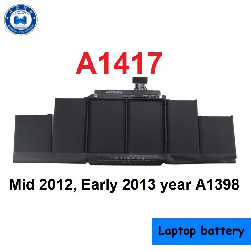 Notebook battery A1417 for Mac Pro A1398 Computer Mac book 15 inch