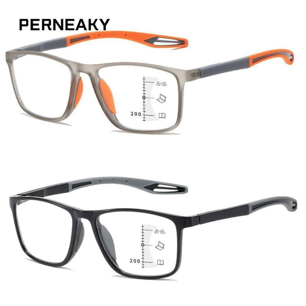 PERNEAKY แว่นอ่านหนังสือกีฬา Office Progressive Multifocal Eye Protection Simple Anti-Blue Light
