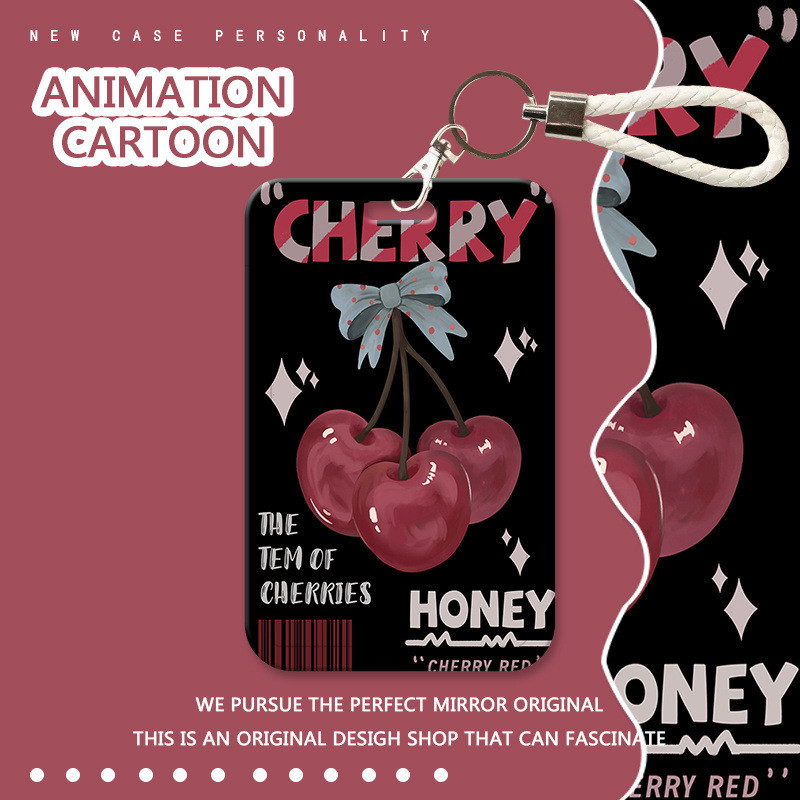 เคสใส่บัตร กรอบใส่บัตรพนักงาน คีย์การ์ด BTS ผู้ถือบัตร Black Cherry