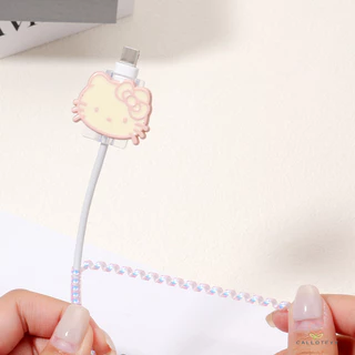 ตัวป้องกันสายชาร์จUSB-Type-Cชุดอุปกรณ์ป้องกันสายเคเบิลข้อมูลรูปแมวสีชมพูผูกโบว์น่ารัก 4 ชิ้น สไตล์ทันสมัย Type-C