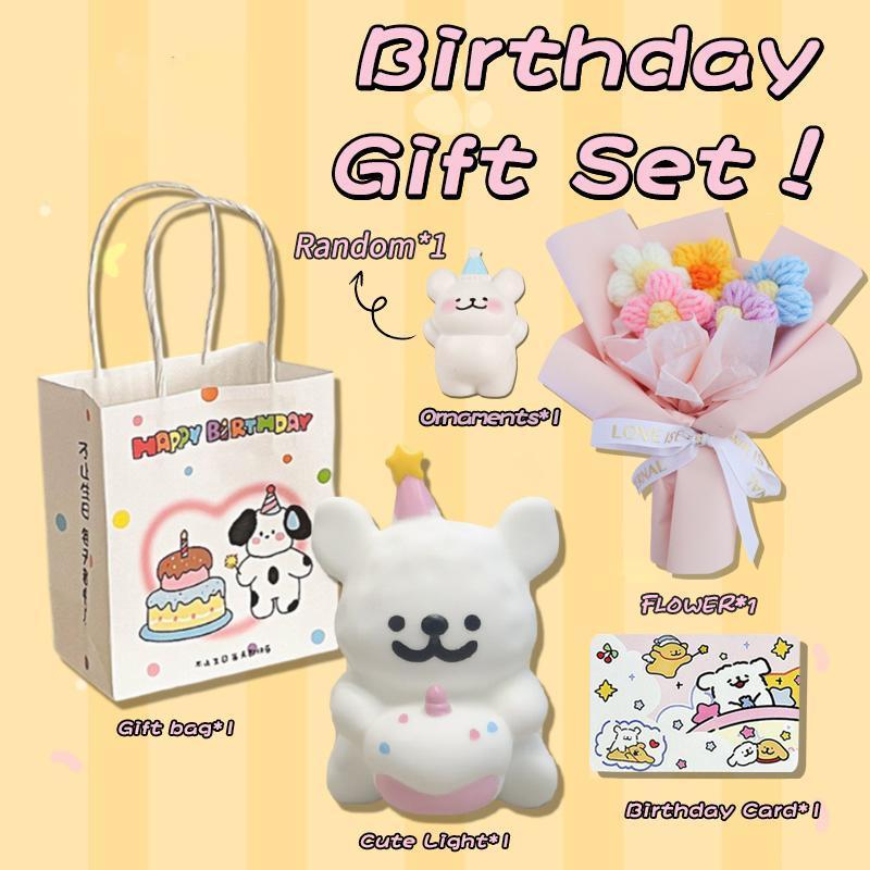 กล่องของขวัญวันวาเลนไทน์การ์ตูนห้องนอนโคมไฟแตะไฟกลางคืน+ชุดดอกไม้ - รูปที่ 6