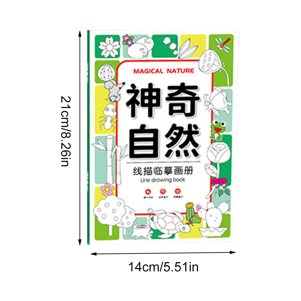 สมุดลอกเลียนแบบการวาดภาพเส้น สมุดระบายสี สมุดสเก็ตช์ภาพวาดเส้นง่าย ๆ ของการ์ตูน สำหรับเด็ก ฝึกสมาธิและ - รูปที่ 6