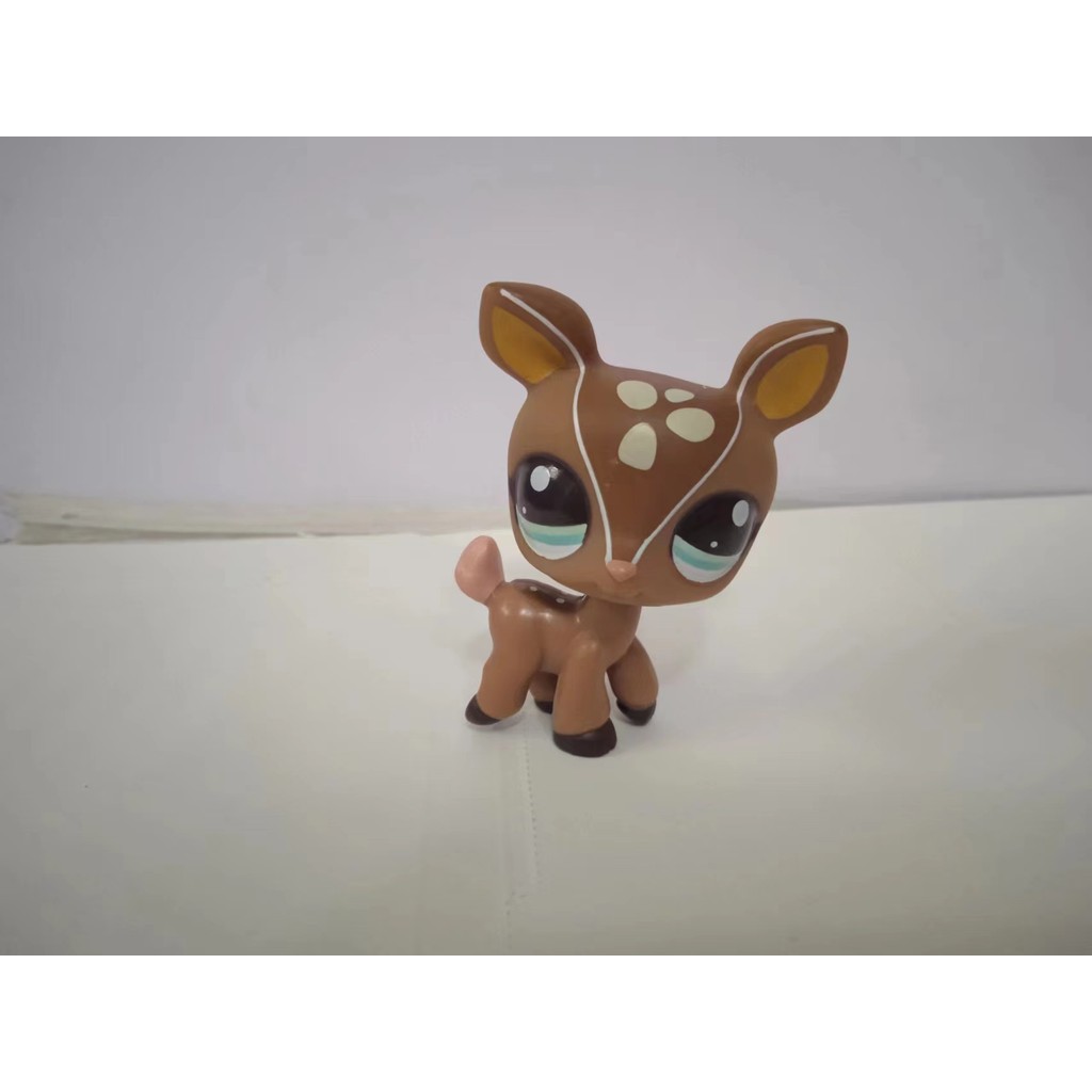 Littlest Pet Shop ฟิกเกอร์ LPS Toy #2499 ของขวัญสําหรับเด็กตาสีฟ้ากวางสีน้ําตาล