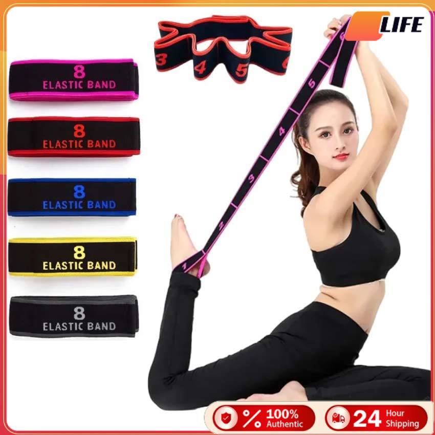 เก็บเงินปลายทาง！เชือกโยคะ ยางยืดโยคะ แบบยืดหยุ่น Yoga Straching Strap สําหรับออกกําลังกาย  เข็มขัดเริ่มต้นพิลาทิส