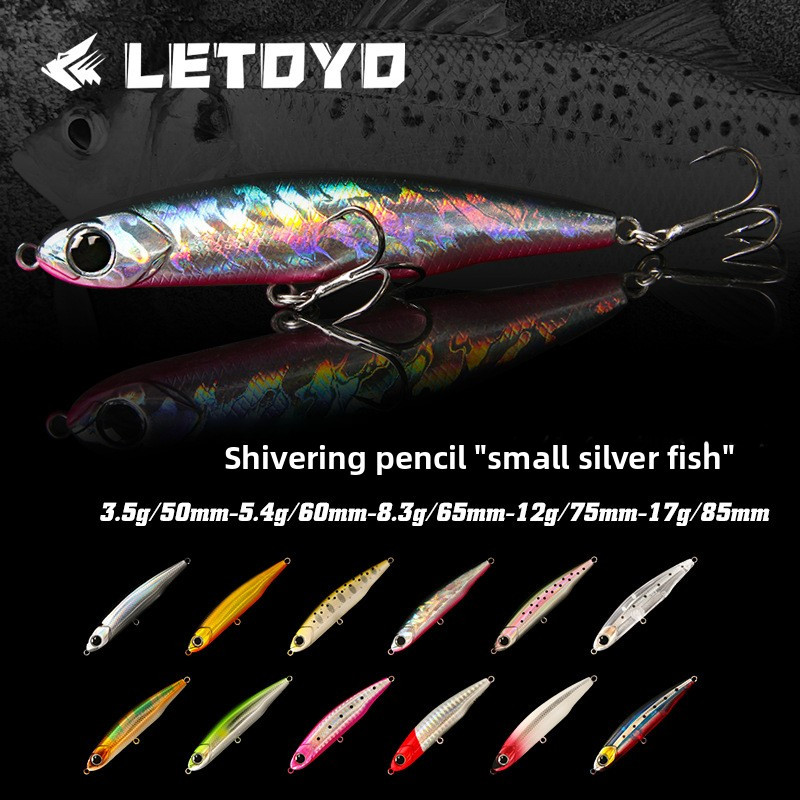 สไตล์ญี่ปุ่นยาวหล่อ Sinking Micro Lure ดินสอขนาดเล็กเงินปลา Lure เหยื่อ Hard เหยื่อสําหรับ Bass และ Perch