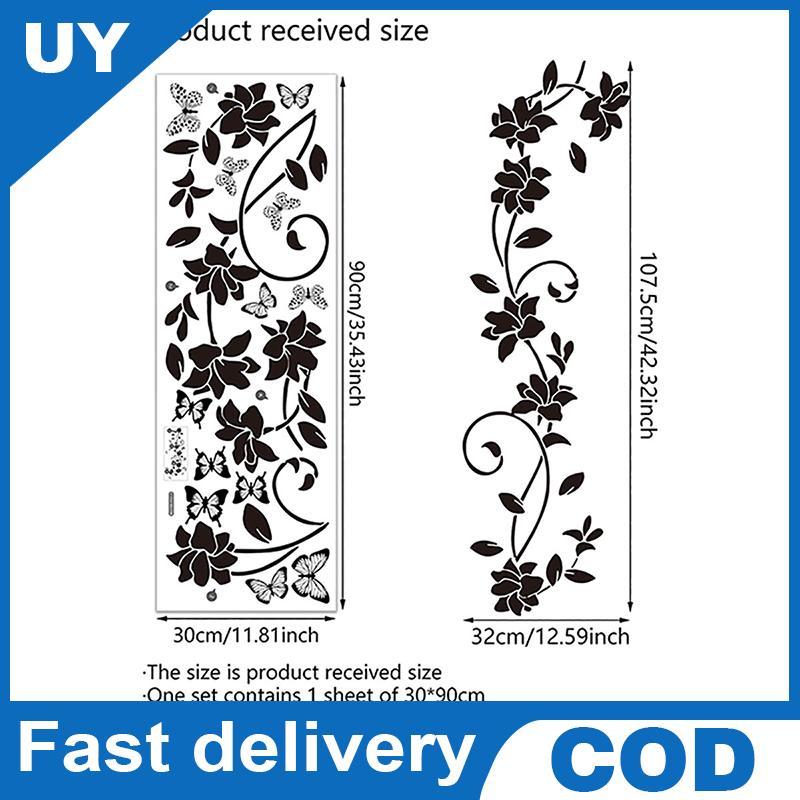 ดอกไม้ Iris Vine Mirror Glass Stier ตกแต่งบ้านห้องน้ํา Self-กาว Wall Stier