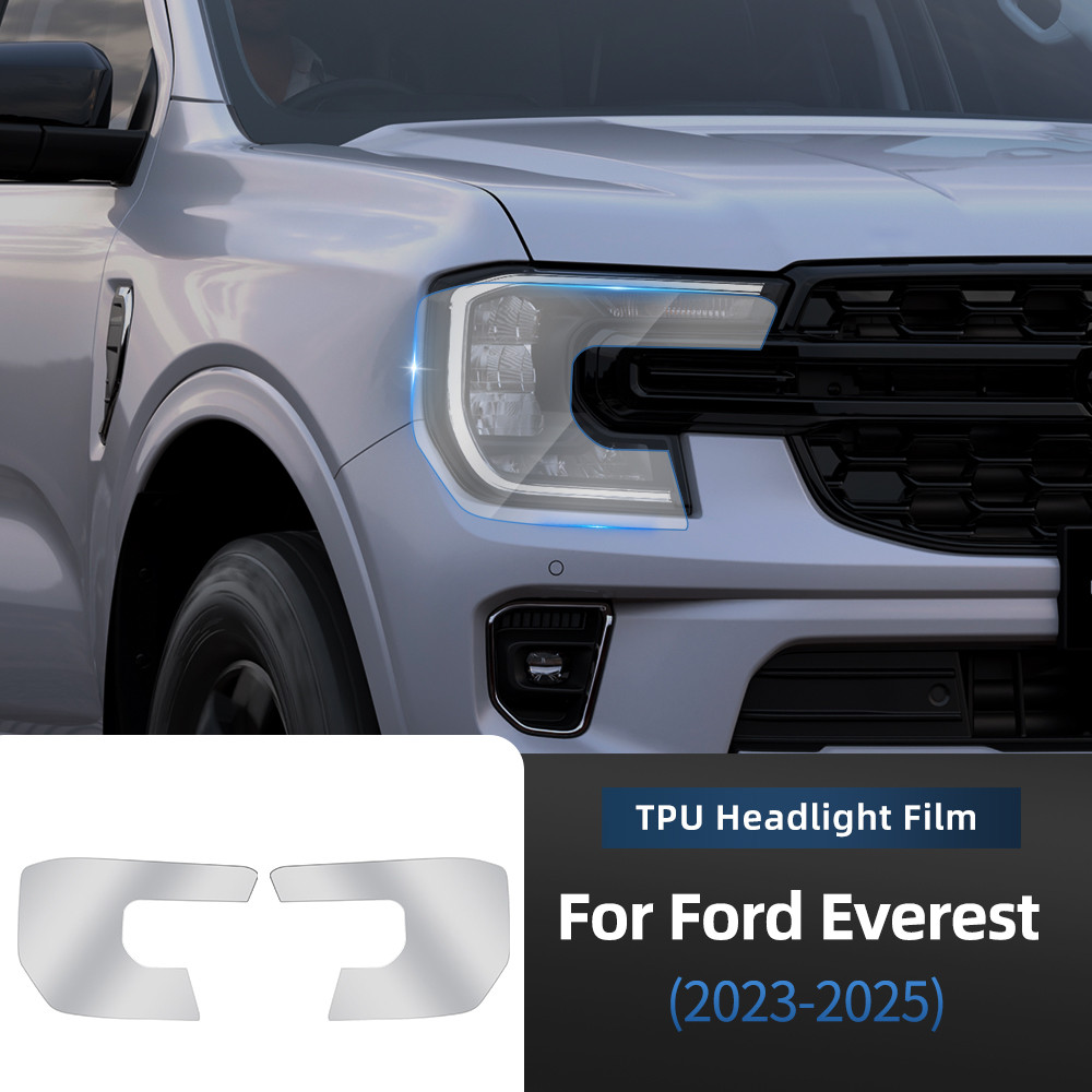 สําหรับ Ford Everest 2023-2025 Pre Cut PPF ไฟหน้ารถสีป้องกันฟิล์มชุดใสที่มองไม่เห็นฟิล์ม Anti Scratch โปร่งใสสติกเกอร์