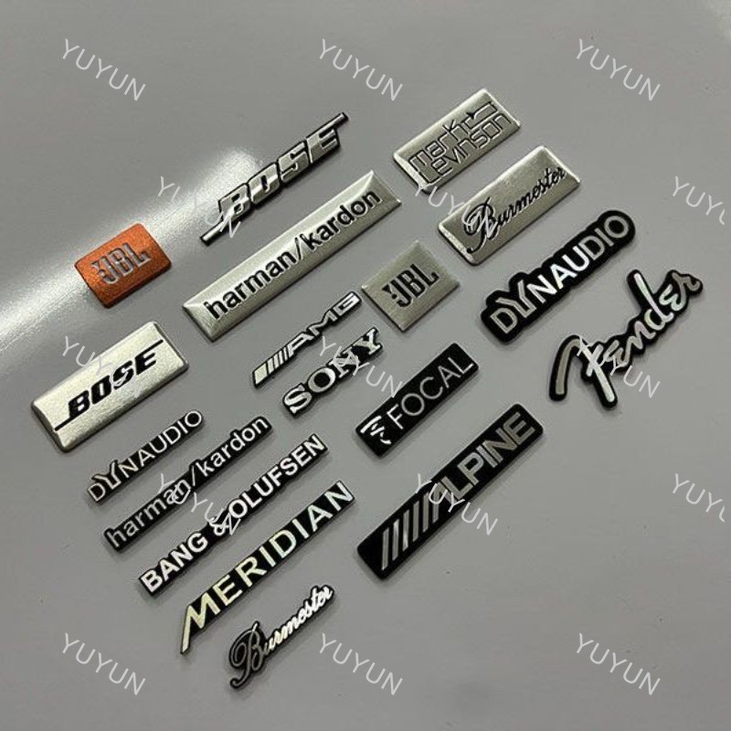 YY 1PC Bose Harman Kardon Infinity Car Audio Speaker Stickers Creative Metal Emblem Decals for Car S