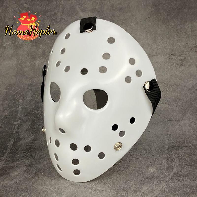 HomeHepler White Jason Mask New Freddie Vs. All White Pure White Jason หน้ากากตลกน่ากลัวสําหรับวันฮา