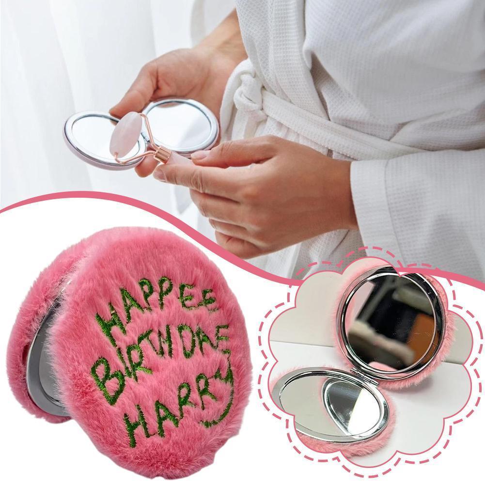 Mini Plush กระจกแต่งหน้าแบบพกพาหูฟังกระเป๋าเก็บสําหรับสุภาพสตรีนักเรียนที่เป็นมิตร T8v8