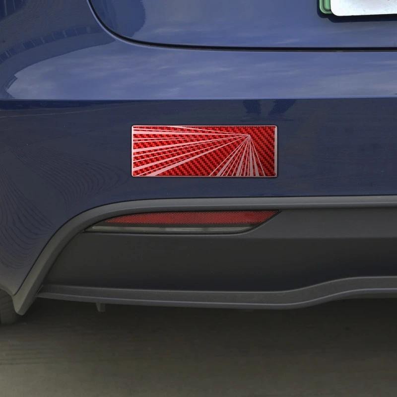 สําหรับ Tesla รุ่น Y/3/X/S Tail Mark ประสิทธิภาพสูง PLAID Space-time Tu สติกเกอร์ตกแต่งการปรับเปลี่ย