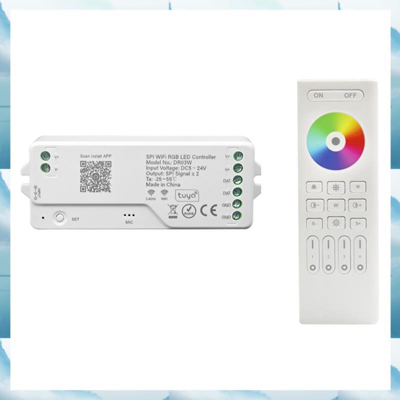 [WSB] DR03W TUYA SPI WIFI RGB LED Controller Dimmer ทํางานร่วมกับบ้านสําหรับ WS2811 WS2812B WS2815 R