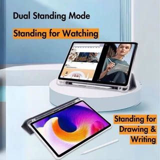เหมาะสําหรับ Xiaomi Pad Mini 8.8 นิ้ว 2025 ปลอกที่ใส่ดินสอหนัง PU นุ่มกลับโปร่งใสแท็บเล็ตสําหรับ Xiaomi Pad mini 8.8 "กรณี